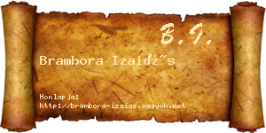 Brambora Izaiás névjegykártya